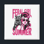 Imã Vintage Feral Girl Summer Ogambm Funny Raccoon<br><div class="desc">Vintage Feral Girl Summer Ogambm Funny Raccoon</div>