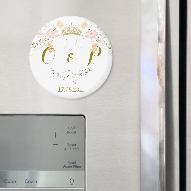 Imã Vintage Floral Classic de Casamento (In Situ (Fridge))