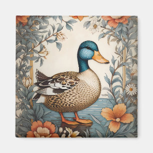 Imã Vintage Floral do Pato de Corte Elegante