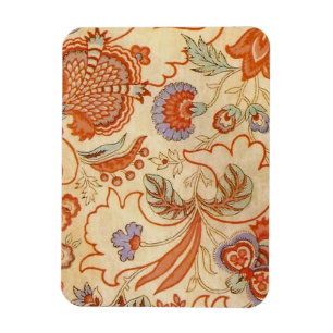 Ímã Vintage Floral Francês Chintz Antiquado Terracota