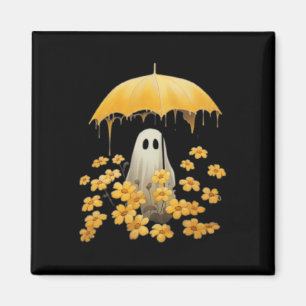 Imã Vintage Floral Ghost Halloween Ghost Na Floresta
