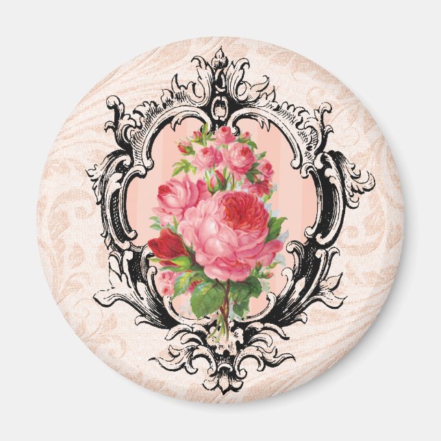 Imã Vintage Floral Magnet (Frente)