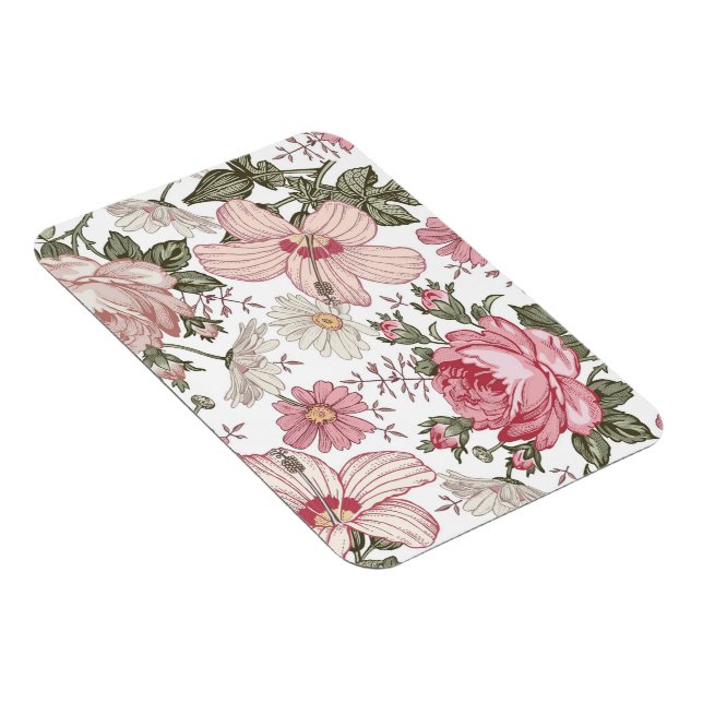 Ímã Vintage Floral Pattern with Roses (Lado Direito)