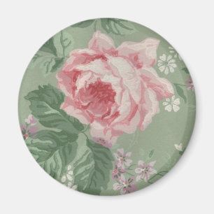 Imã Vintage Floral Sage e Wallpaper Rosa Floral