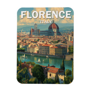 Ímã Vintage Florence Itália Skyline Viagem