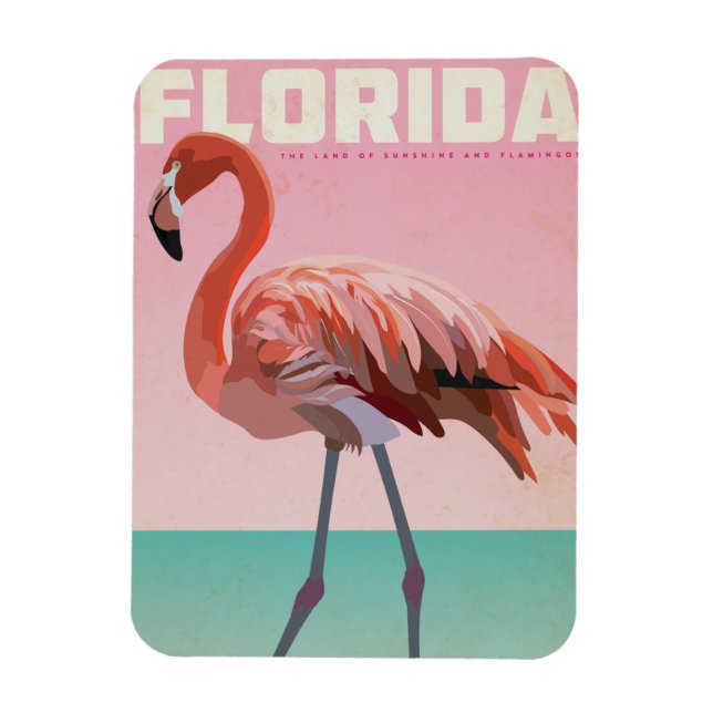 Ímã Vintage florida flamigo viagem  (Vertical)