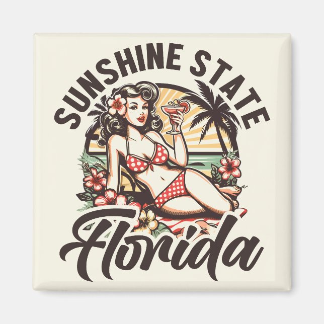 Imã Vintage Florida Pinup (Frente)