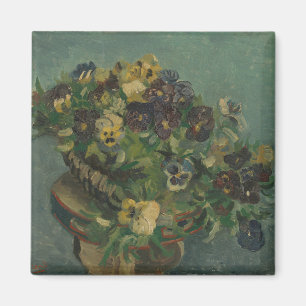 Imã Vintage Flowers Van Gogh Basket of Pansies