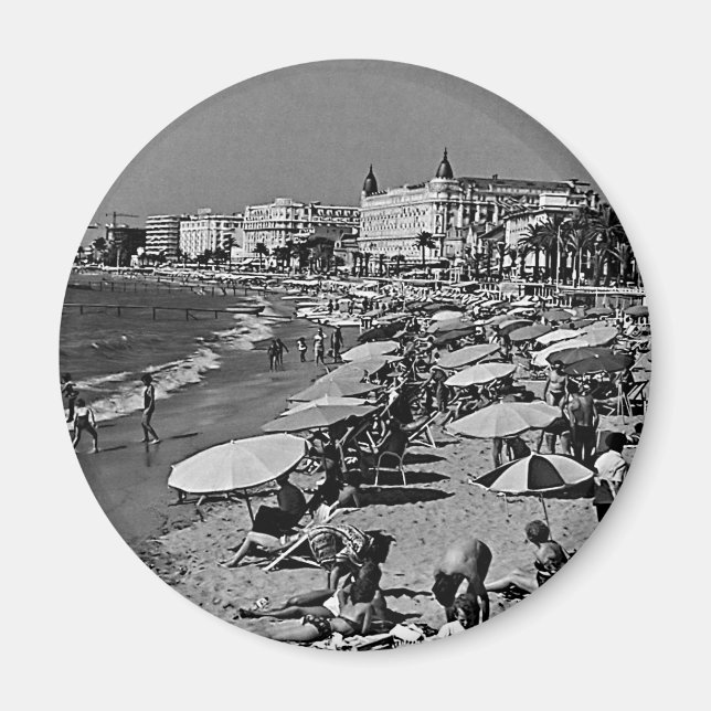Imã Vintage France Cannes praia (Frente)