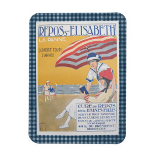 Ímã Vintage French Beach Poster de viagens