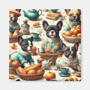 Imã Vintage French Bulldog Seamless