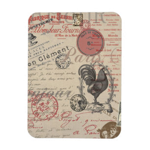 Ímã Vintage French Handwrite Paris Rooster