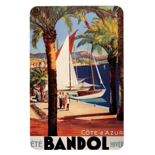 Ímã Vintage French Riviera, França - (Vertical)