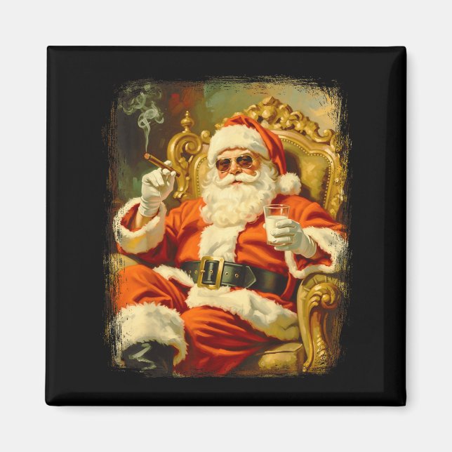 Imã Vintage Funny Cool Big Boss Santa  (Frente)