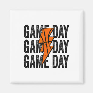 Imã Vintage Game Day Sketll Lightll Bolt Funny Team