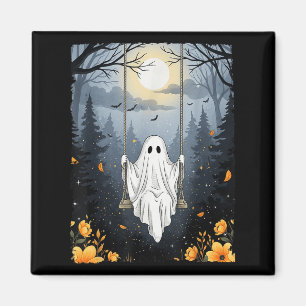 Imã Vintage Ghost Swing In Forest Night Halloween F