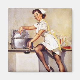 Imã Vintage Gil Elvgren Retro Enfermeira Pin Up Girl