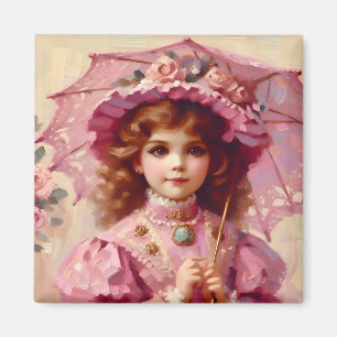 Imã ~ Vintage Girl ~ Parasol ~