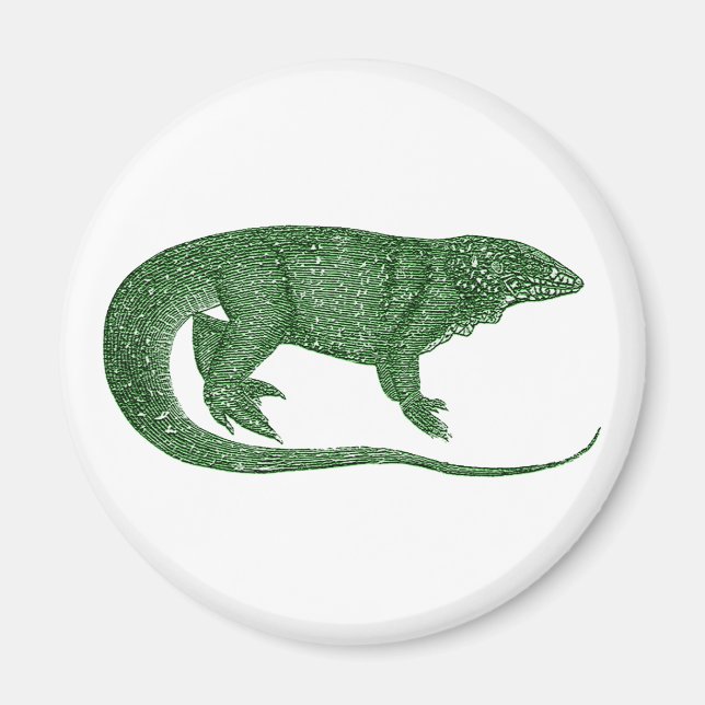 Imã Vintage Green Lizard (Frente)