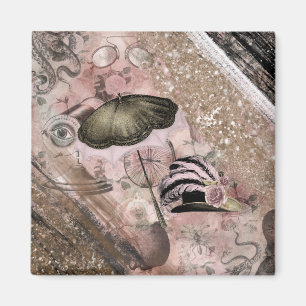 Imã Vintage Grunge Steampunk Glam Victorian Hat