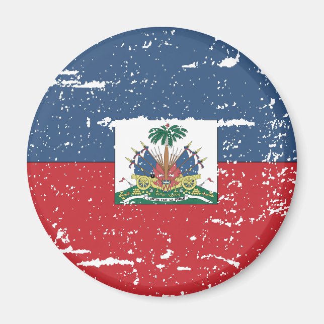 Imã Vintage Haiti Flag (Frente)