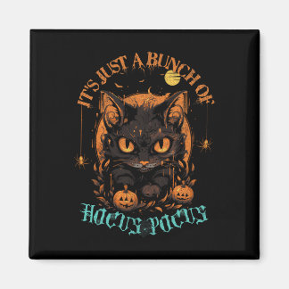 Imã Vintage Halloween Black Cat É só um monte de H