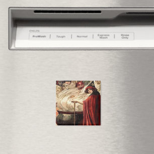 Imã Vintage Halloween Cauldron Magic