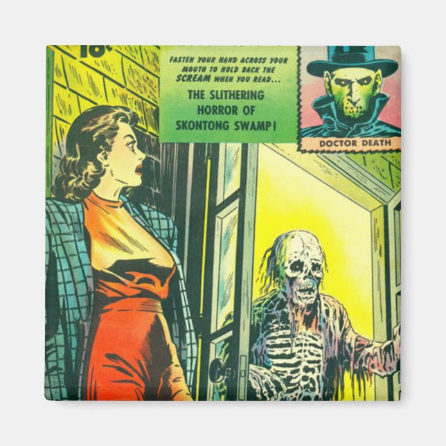 Imã Vintage Halloween Comic Book (Frente)