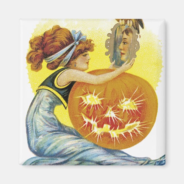 Imã Vintage Halloween Glamor (Frente)