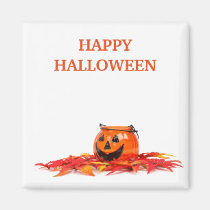 Imã Vintage Halloween Orange Pumpkin