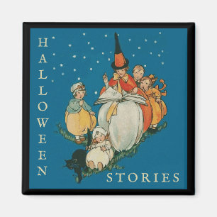 Imã Vintage Halloween Storytime Little Wity Black Cat