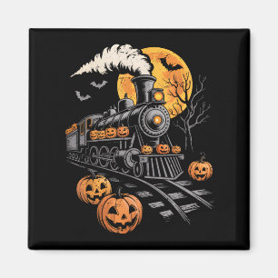 Imã Vintage Halloween Train Jack O Lanterna Pumpkin Me