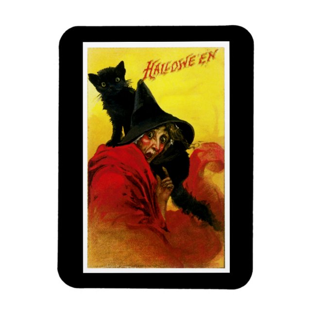 Ímã Vintage Halloween Witch (Vertical)