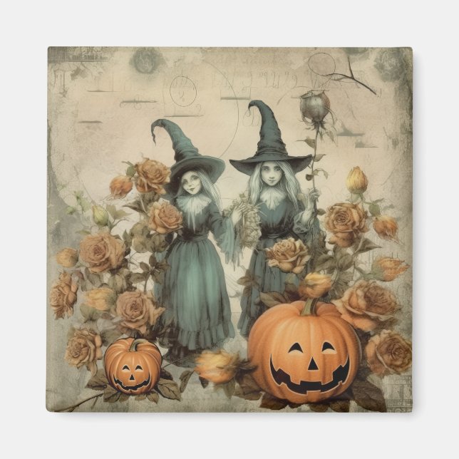 Imã Vintage Halloween Witchcraft (6) (Frente)