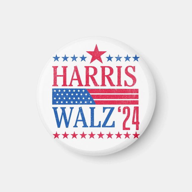 Imã Vintage Harris e Walz 2024 (Frente)