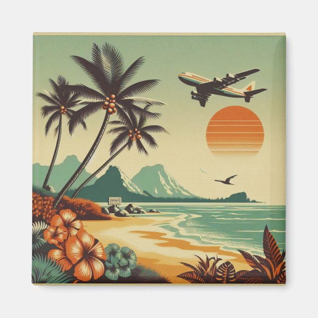 Imã Vintage Hawaii/Tropical (Frente)