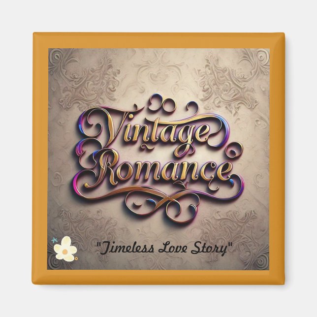 Imã "Vintage Heartbeats Entwined" (Frente)