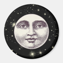 Imã Vintage homem na lua de cheio