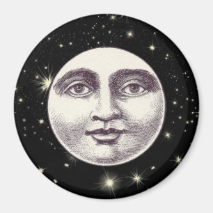 Imã Vintage homem na lua de cheio