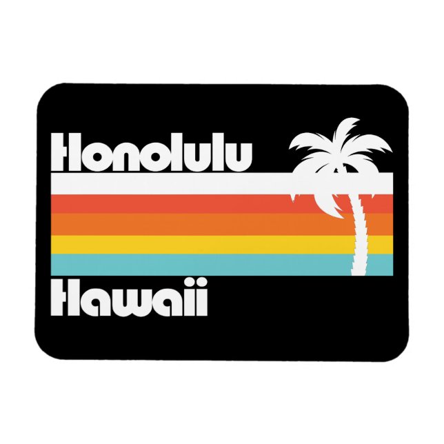 Ímã Vintage Honolulu Hawaii (Horizontal)