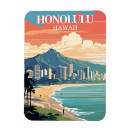 Ímã Vintage Honolulu Hawaii Viagem Souvenir