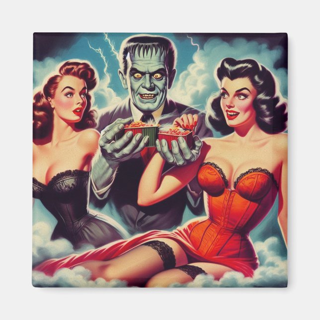 Imã Vintage Horror Pin-ups (Frente)