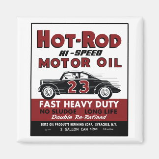 Imã Vintage Hot Rod Motor Oil tin pode design
