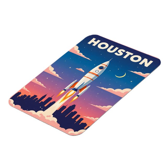 Ímã Vintage Houston Cidade Espacial (Left Side)