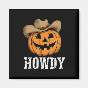 Imã Vintage Howdy Pumpkin Cowboy Ocidental