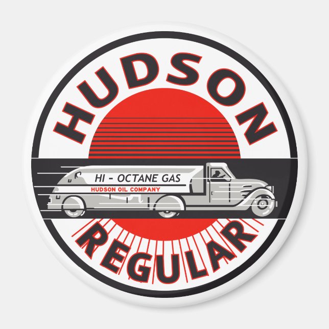 Imã Vintage Hudson Sinal regular de gasolina (Frente)