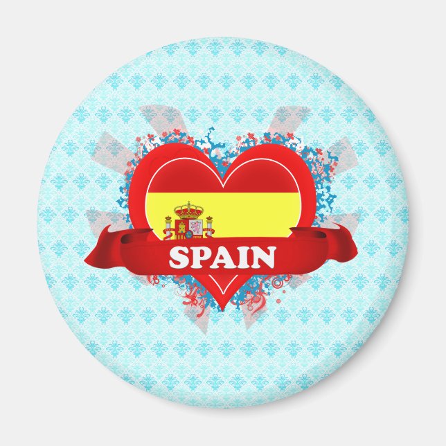 Imã Vintage I Love Espanha (Frente)