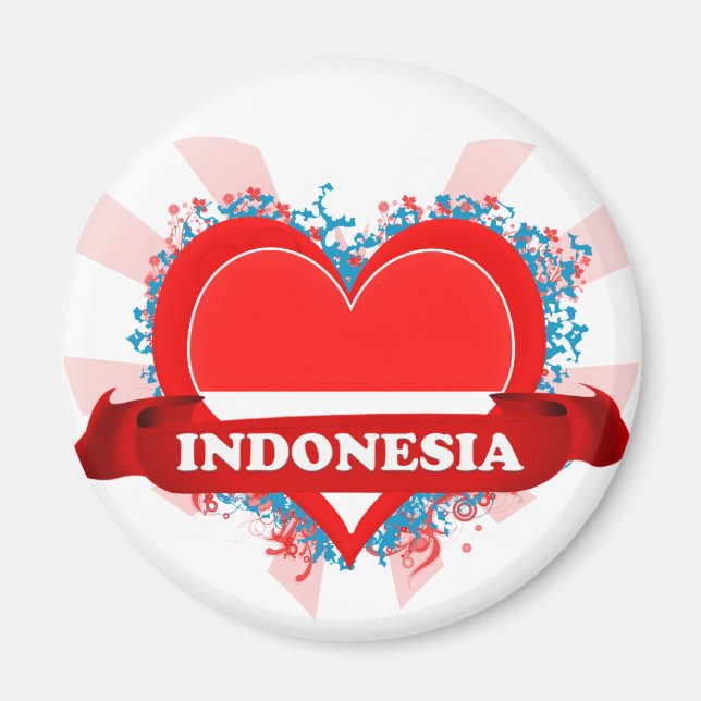 Imã Vintage I Love Indonesia (Frente)