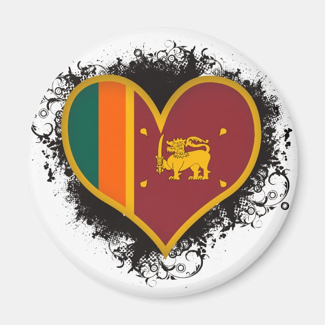Imã Vintage I Love Sri Lanka (Frente)
