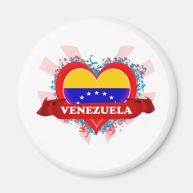 Imã Vintage I Love Venezuela (Frente)